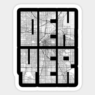 Denver, Colorado, USA City Map Typography - Light Sticker